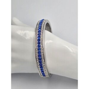 Vintage JBK Camrose and Kross Bangle Bracelet Jackie Kennedy Replica Blue Silver